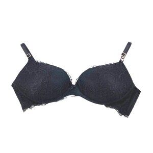 Victoria’s Secret Size 36B Lace Padded Bra Dream Angels Black No-Wire Adjustable